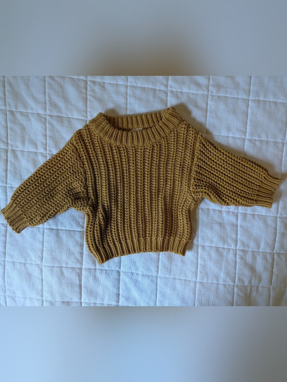 Mustard Knit Newborn Cotton Sweater